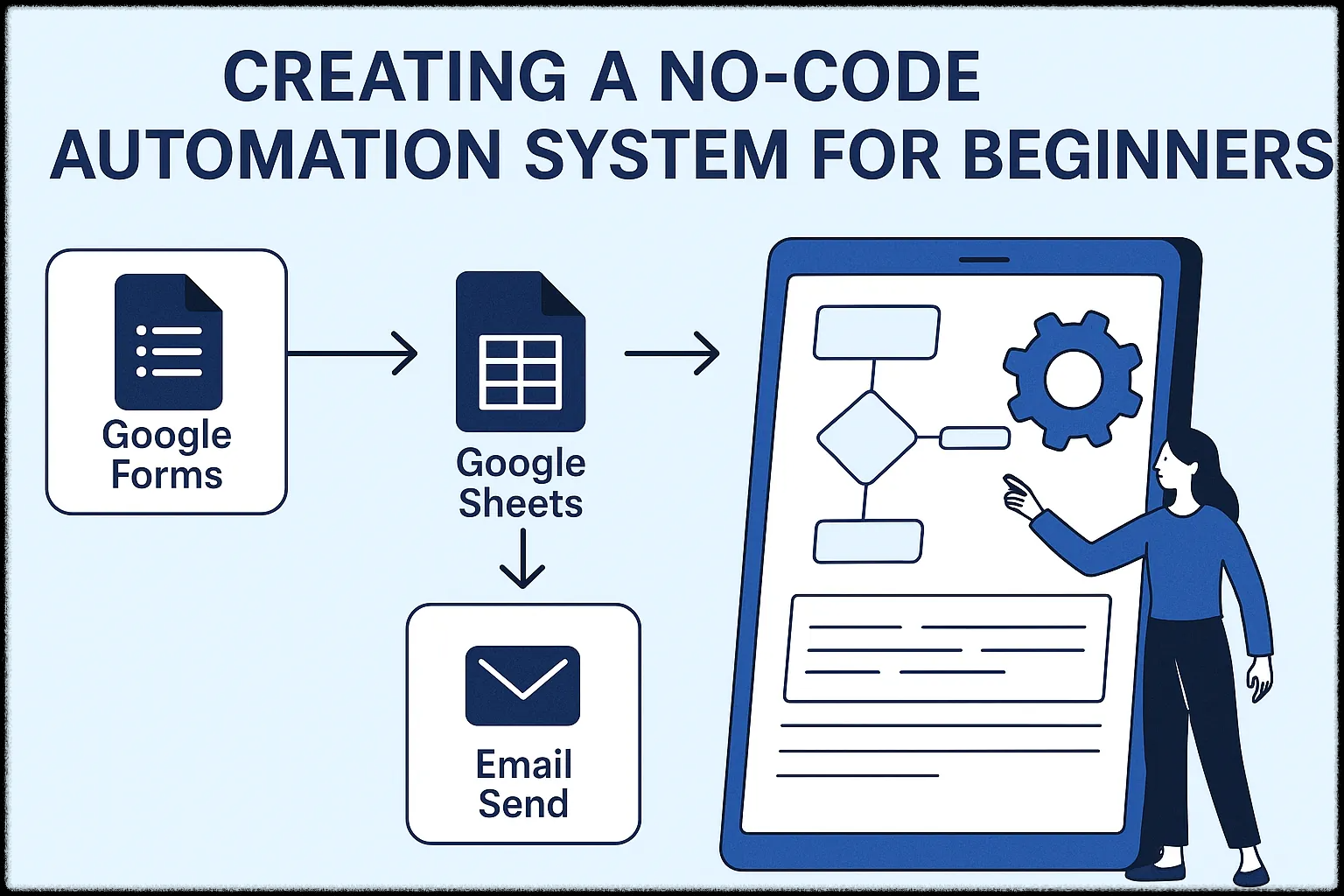 노코드 자동화 흐름도를 설명한 이미지