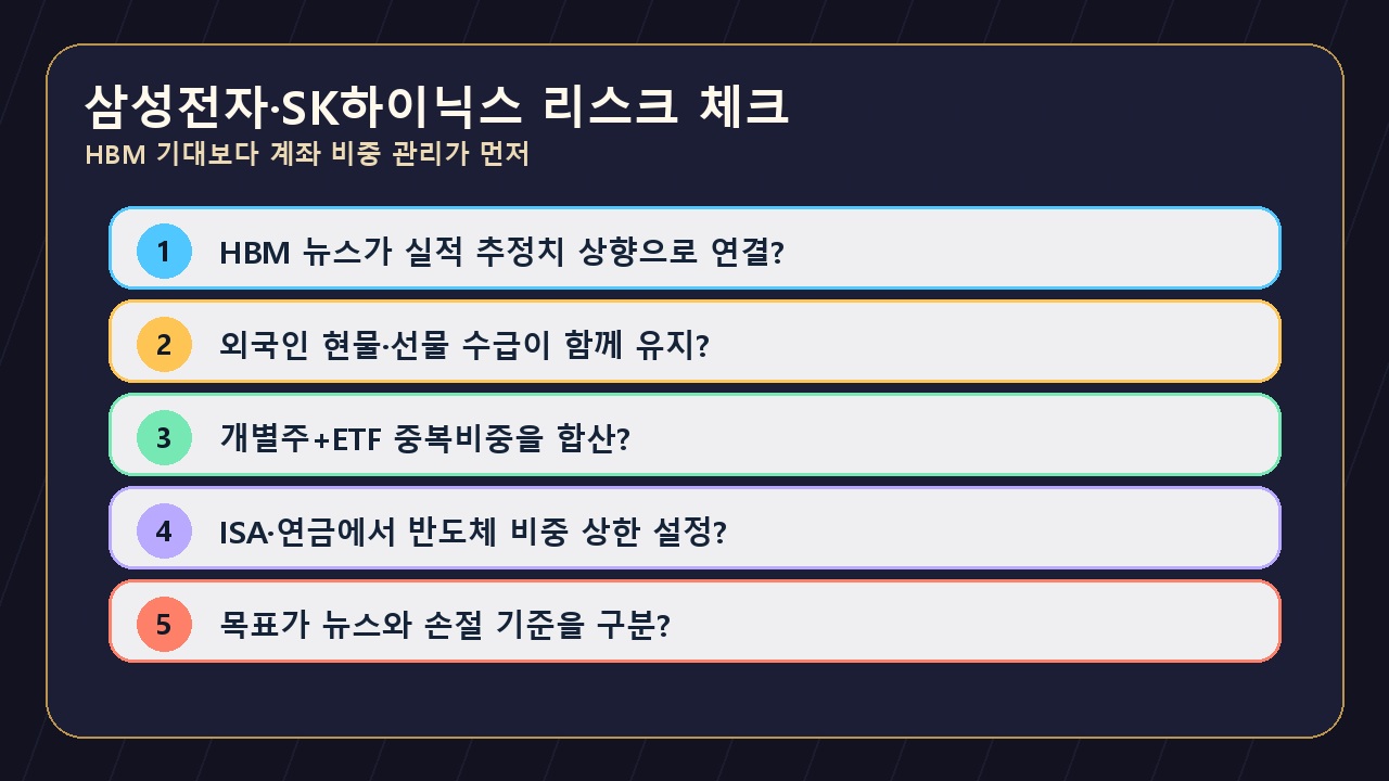 삼성전자 SK하이닉스 ETF 리스크 체크리스트