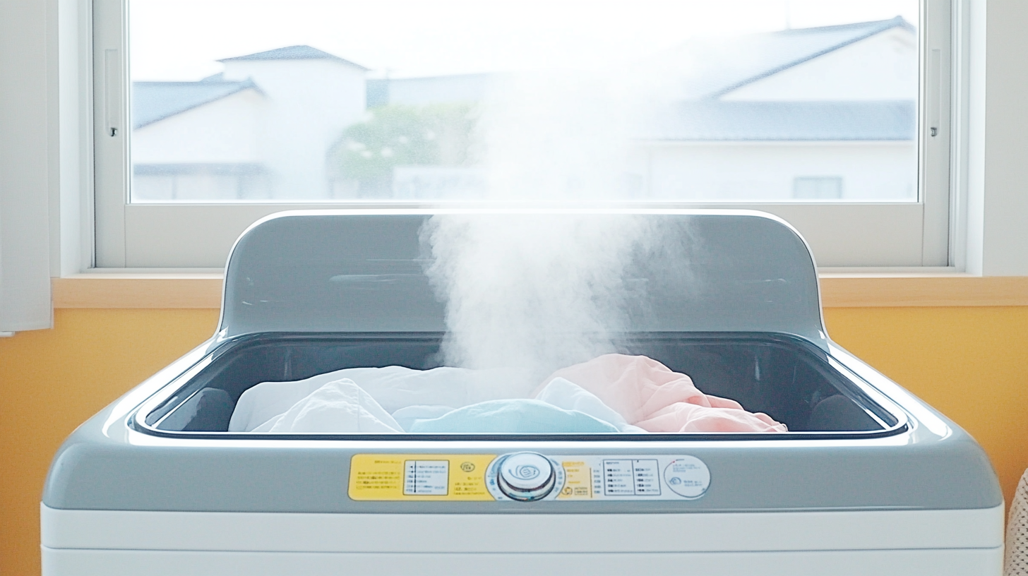 LG 트롬 세탁기의 스팀 기능으로 주름을 줄이고 알러지 유발 물질을 효과적으로 제거하는 장면
