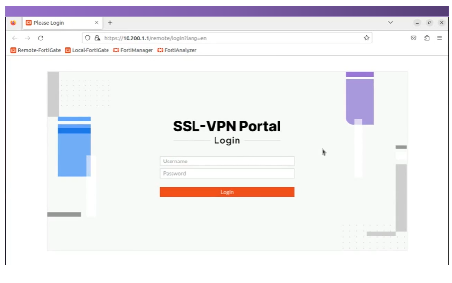 인터넷 브라우저를 통한 SSL VPN 연결 테스트