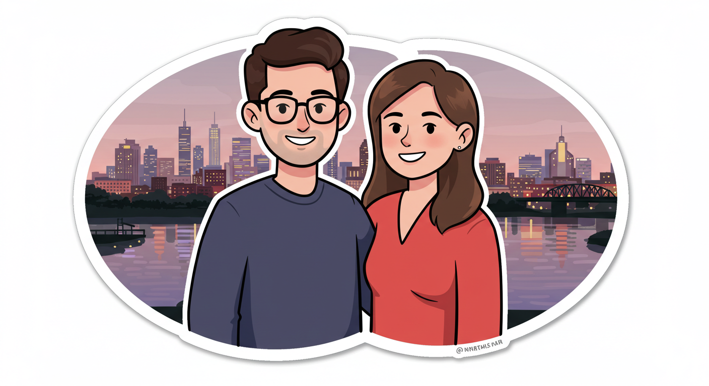 부부 애니메이션 사진