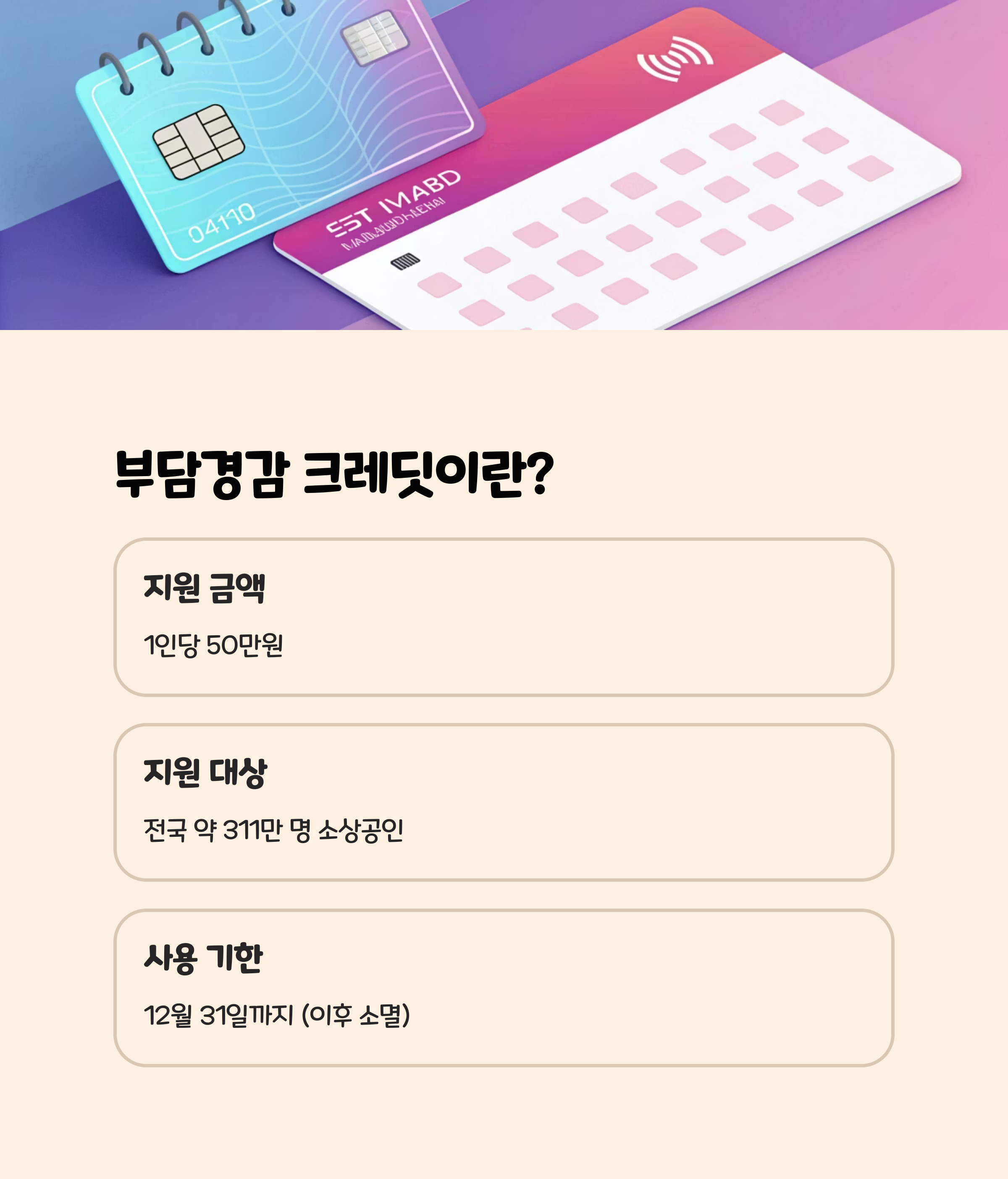 지원금 개요와 특징
