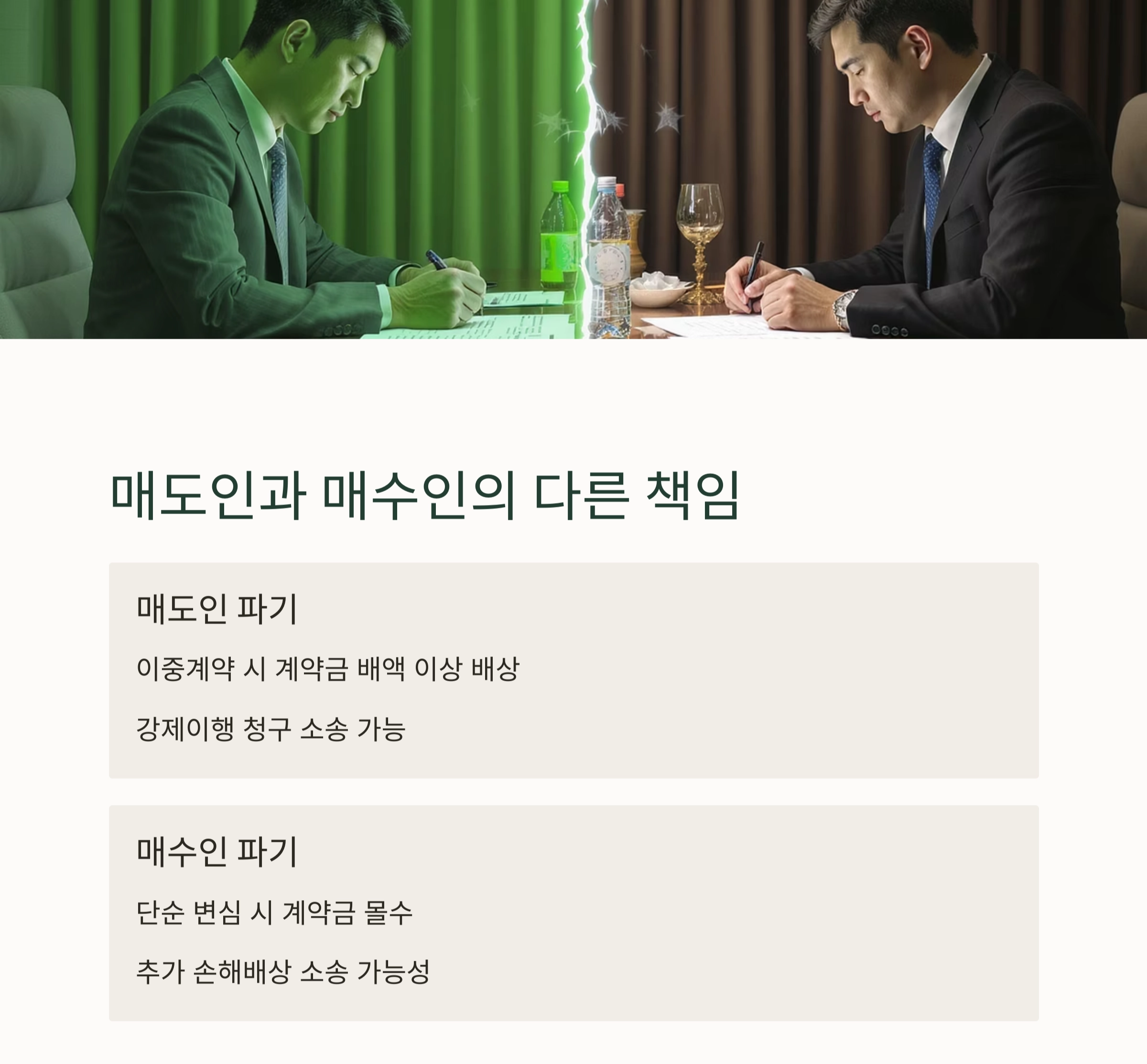부동산 계약 파기하면 어떻게 될까? 법적 책임 총정리