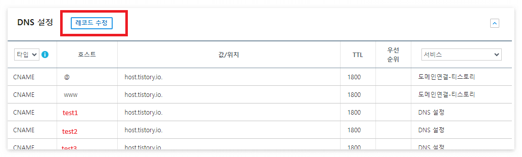 레코드 수정하기