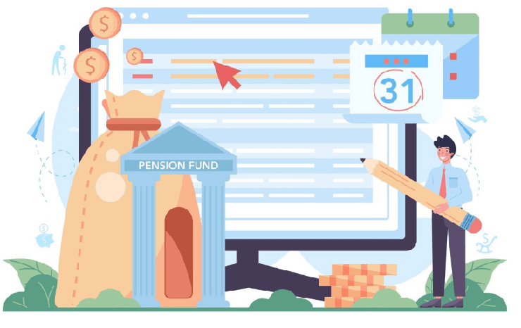 돈과 모니터 일러스트