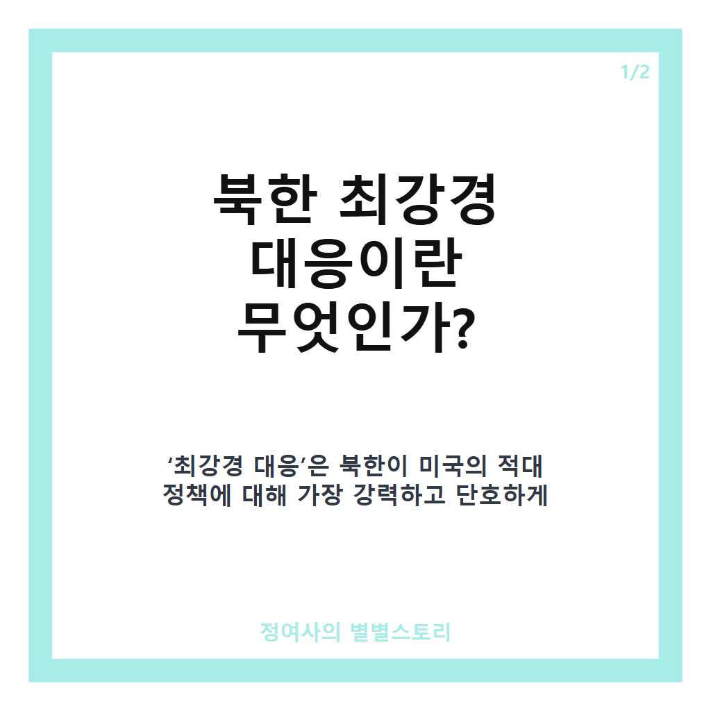 북한 최강경 대응의 배경과 현황: 미국 적대 정책에 따른 북미 관계 전망 카드뉴스 1
