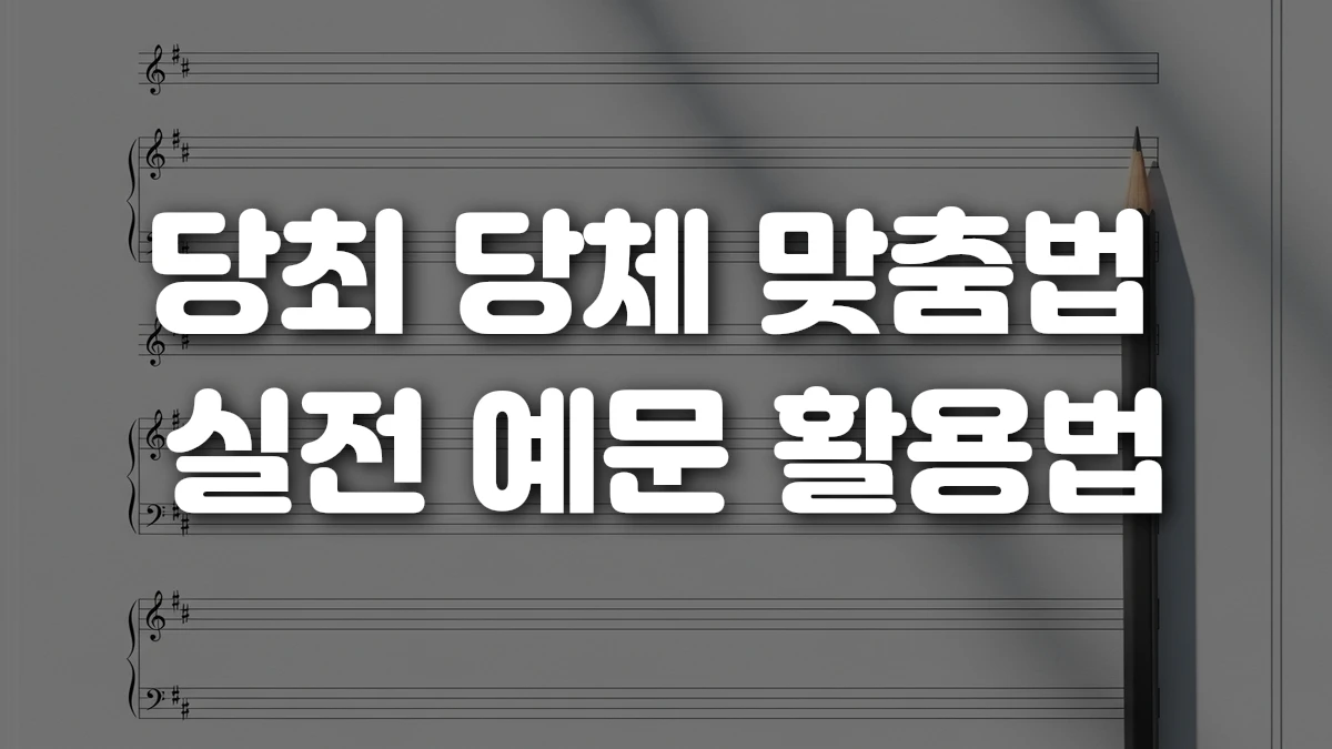 당최 당체 맞춤법 실전 예문 활용법