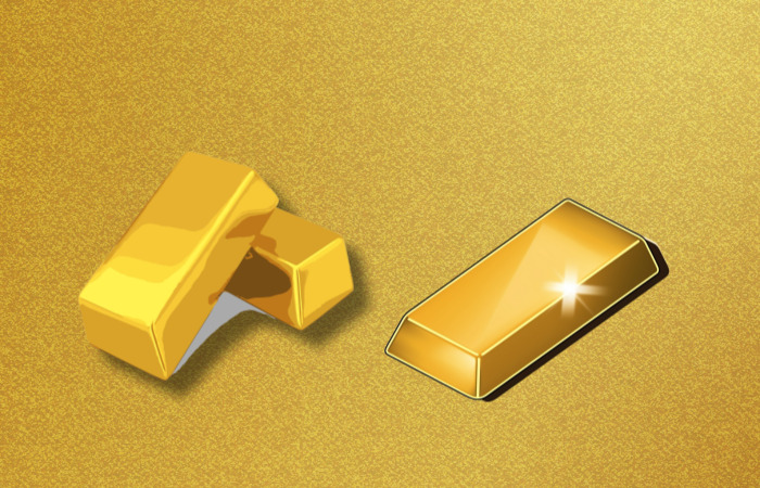 바닥에놓인-골드바-여러개