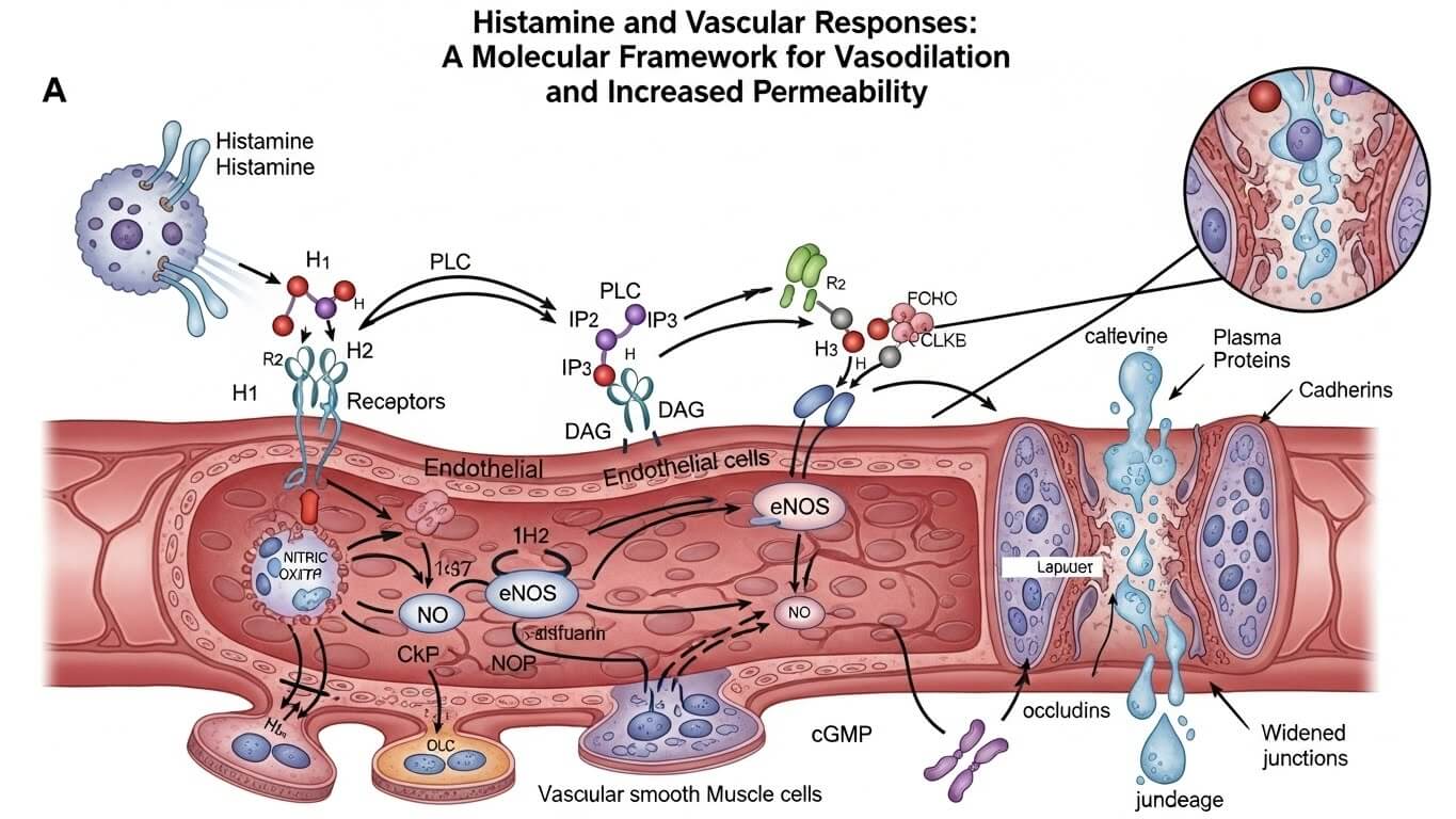 히스타민과 혈관 반응 조절의 생리학적 메커니즘을 분석하는 체내 미세순환 연구