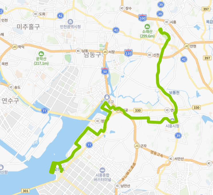 시흥-63번-버스-노선-지도