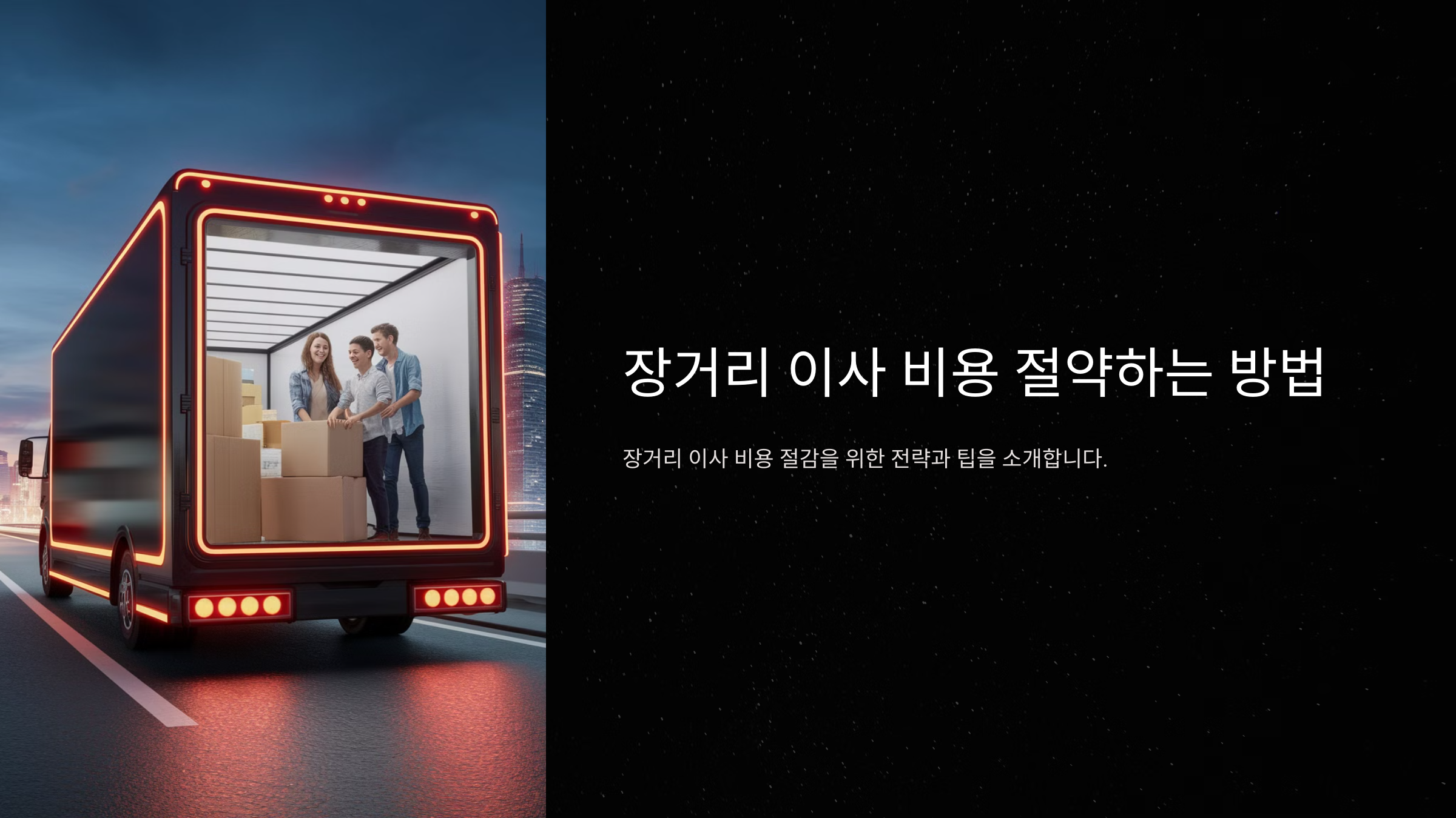 장거리 이사 비용 절약하는 방법