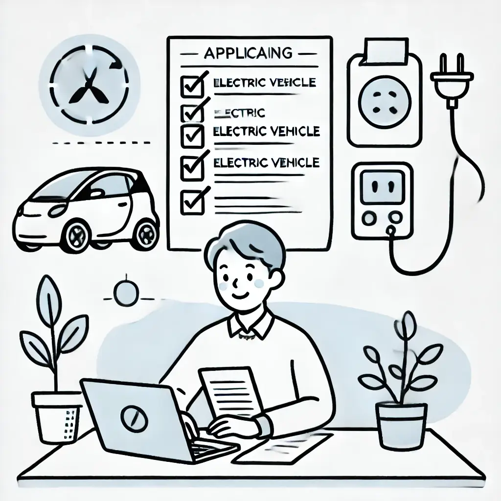 전기차 보조금 신청 절차를 묘사한 이미지