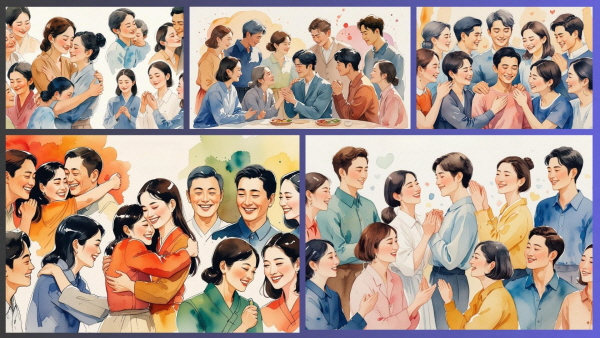 한국인의 정은 오래된 문화적 뿌리이자, 감정의 흐름이자, 공동체적 유대입니다. 하지만 그 정을 받아들이고 표현하는 방식은 모두 다릅니다에 관한 그림