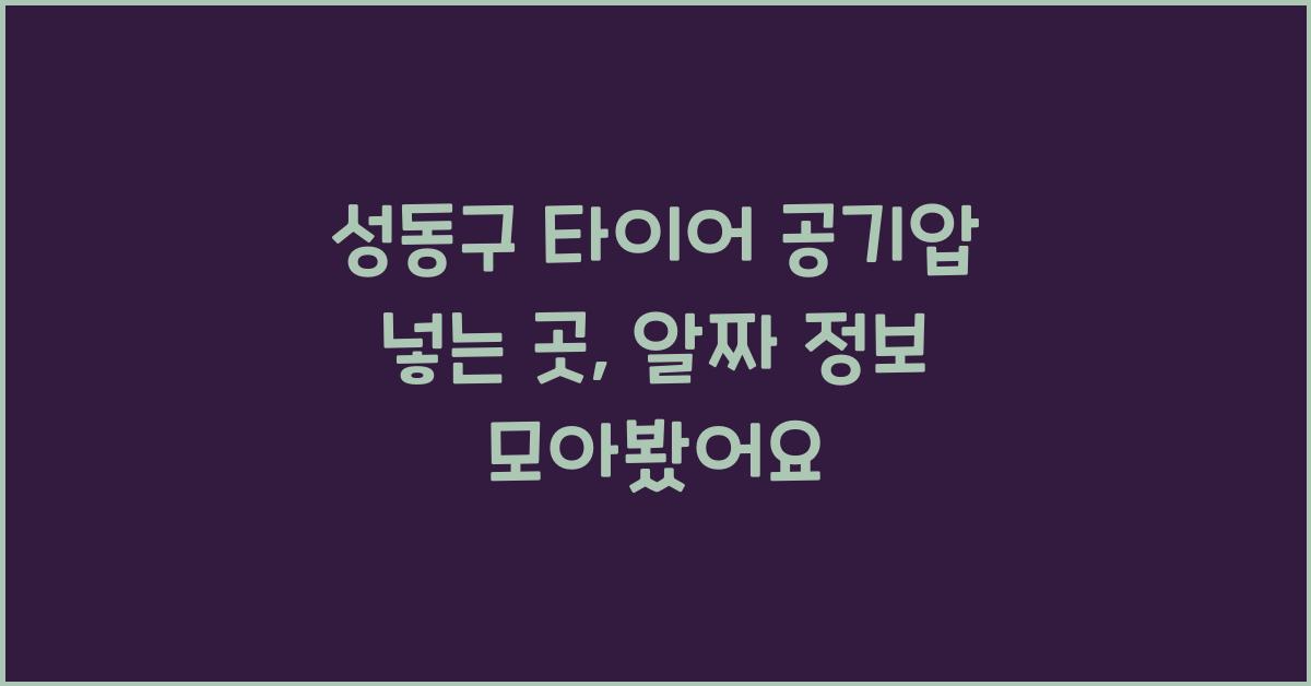 성동구 타이어 공기압 넣는 곳
