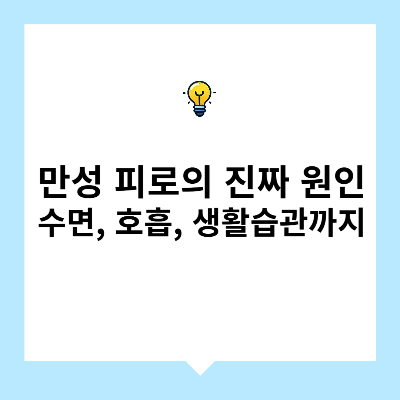 만성 피로의 진짜 원인 – 수면, 호흡, 생활습관까지
