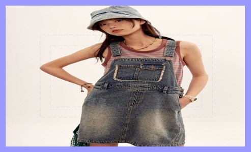 데님 오버롤 원피스
