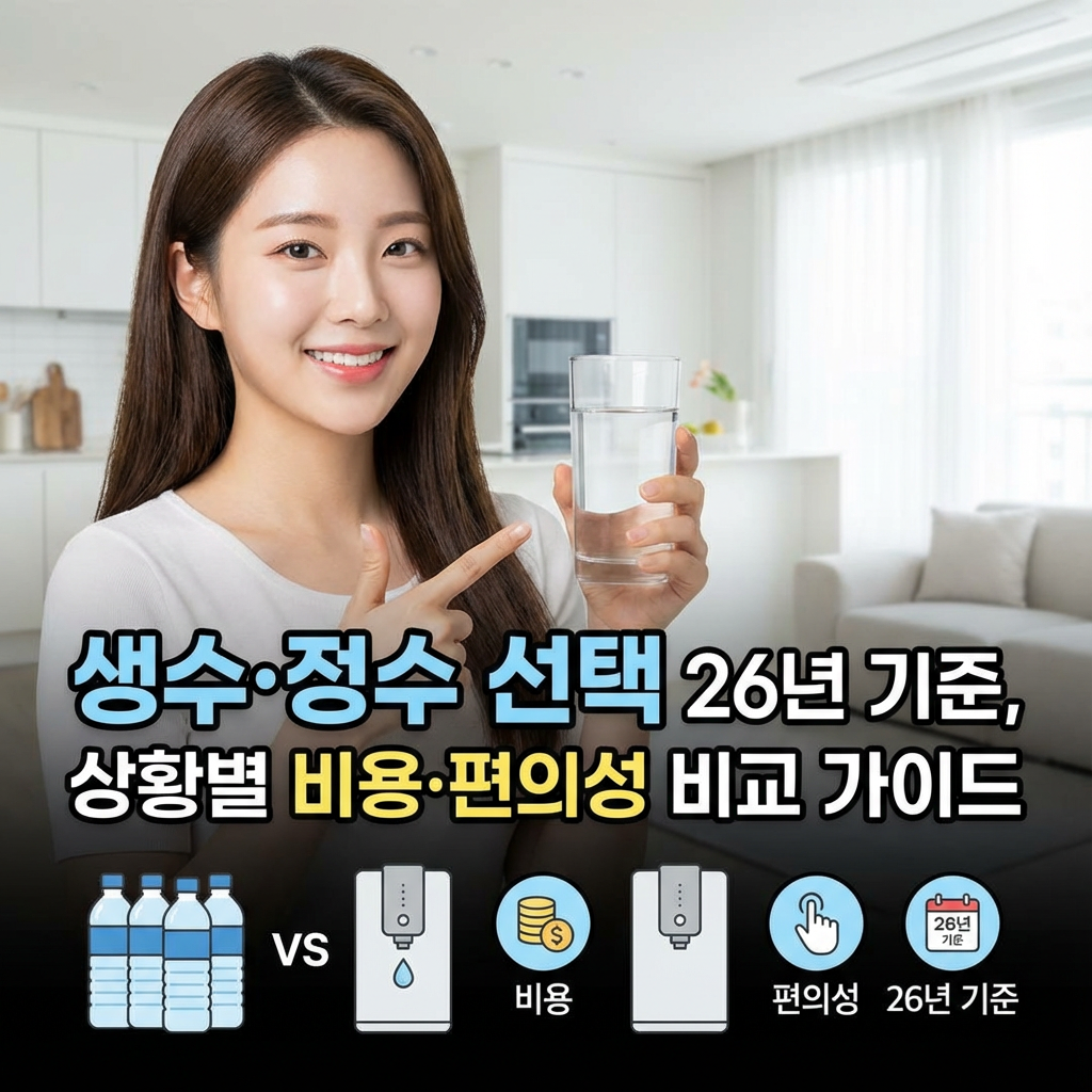 생수&middot;정수 선택 26년 기준 ｜ 상황별 비용&middot;편의성 비교 가이드