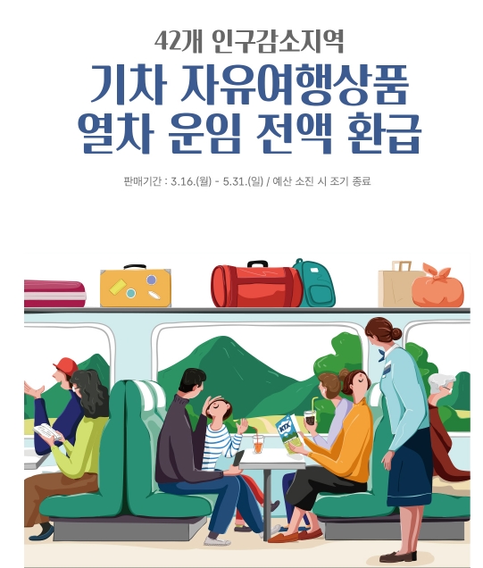 봄 기차여행 할인 환급 총정리! 코레일 100% 쿠폰!