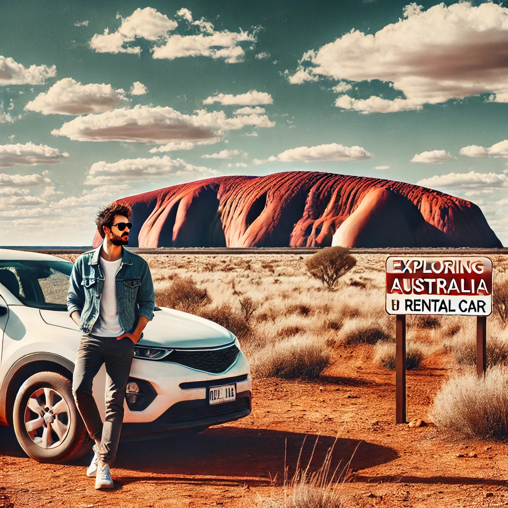 호주에서 렌터카를 타고 운전하다 쉬는 모습