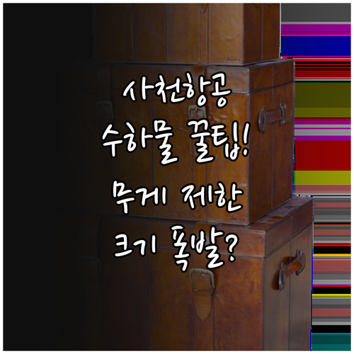 사천항공 위탁수하물 크기와 무게 제한..