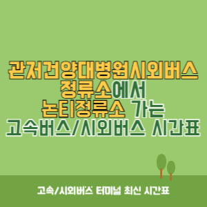 관저건양대병원시외버스정류소에서 논티정류소 가는 시외버스 시간표 최신정보