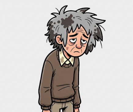 흰머리 염색 안하기의 나쁜 예시