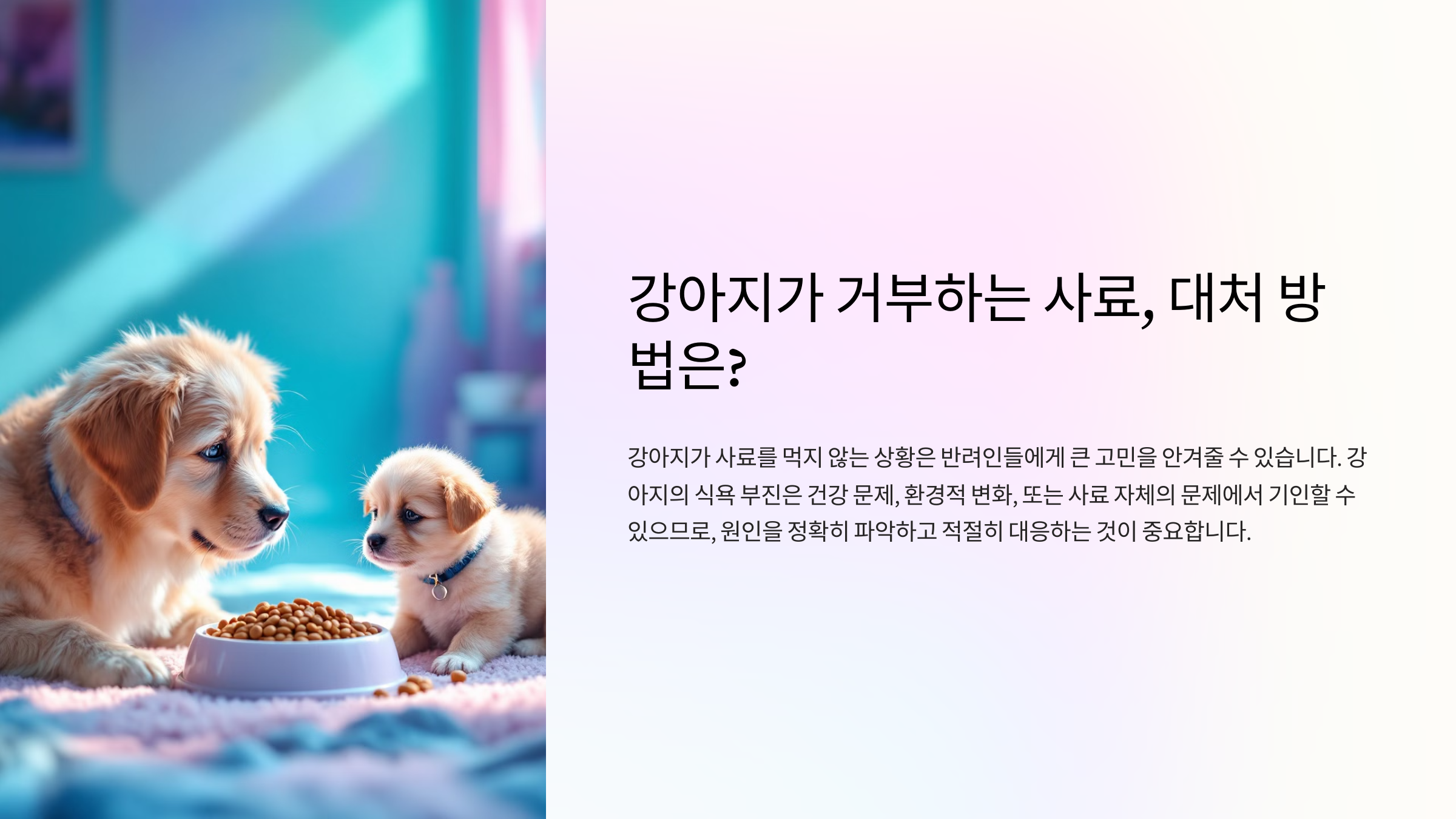 강아지가 거부하는 사료, 대처 방법은?