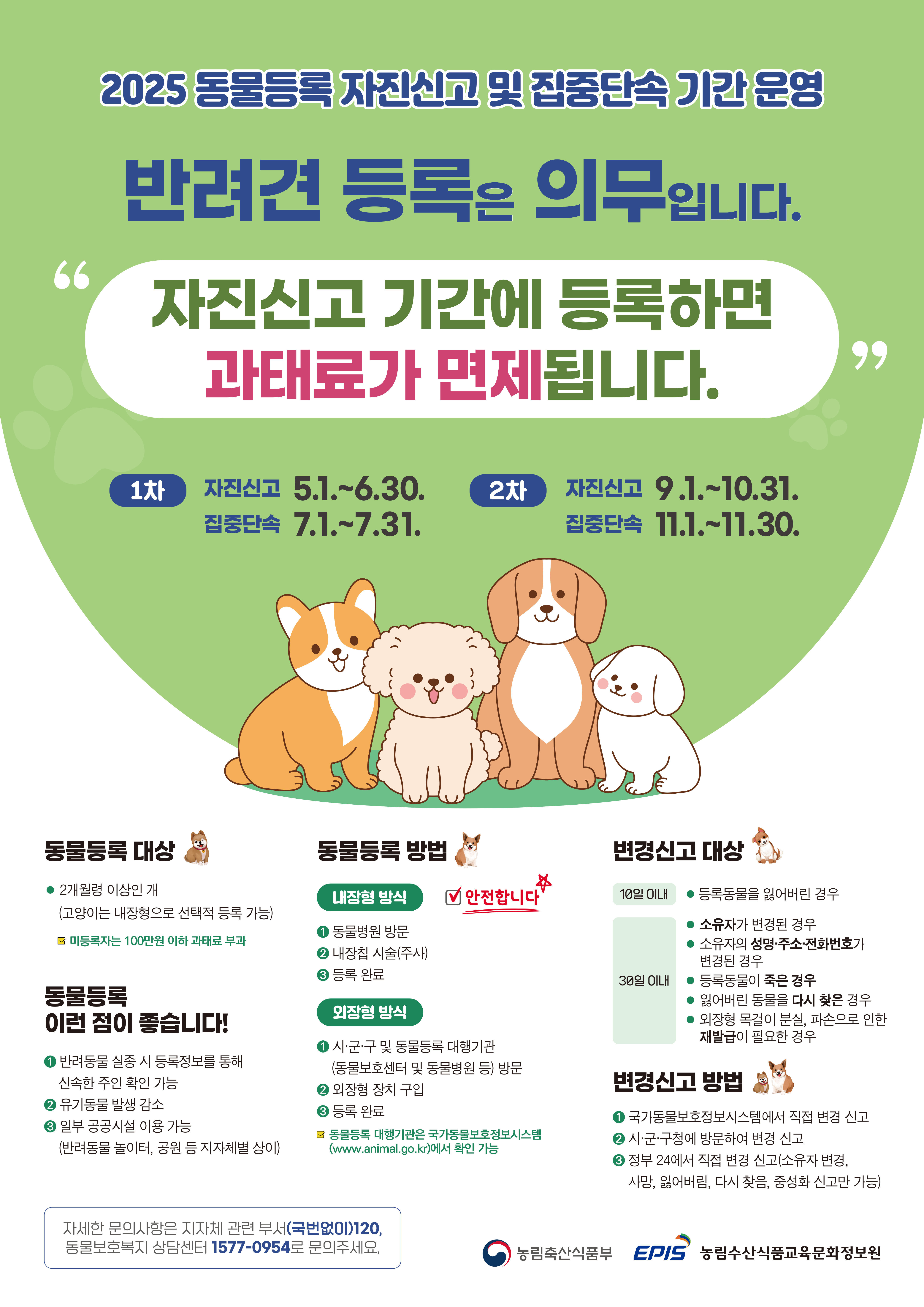 2025년 동물등록 자진신고 기간