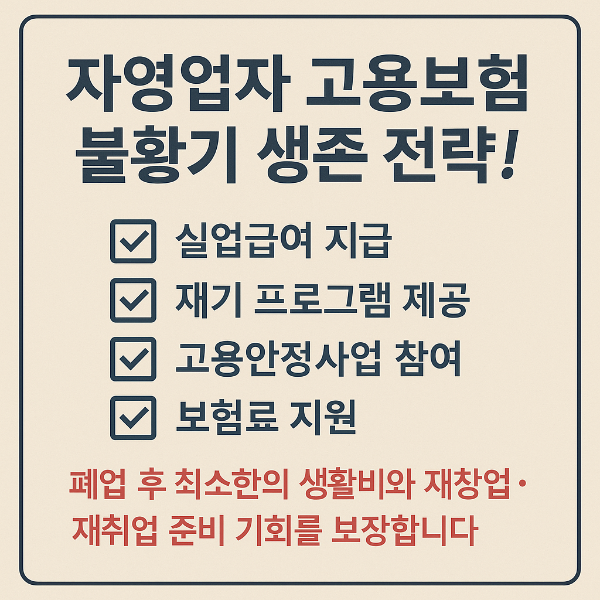 자영업자 고용보험, 불황기 생존 전략! 실업급여부터 재기 지원까지 총정리