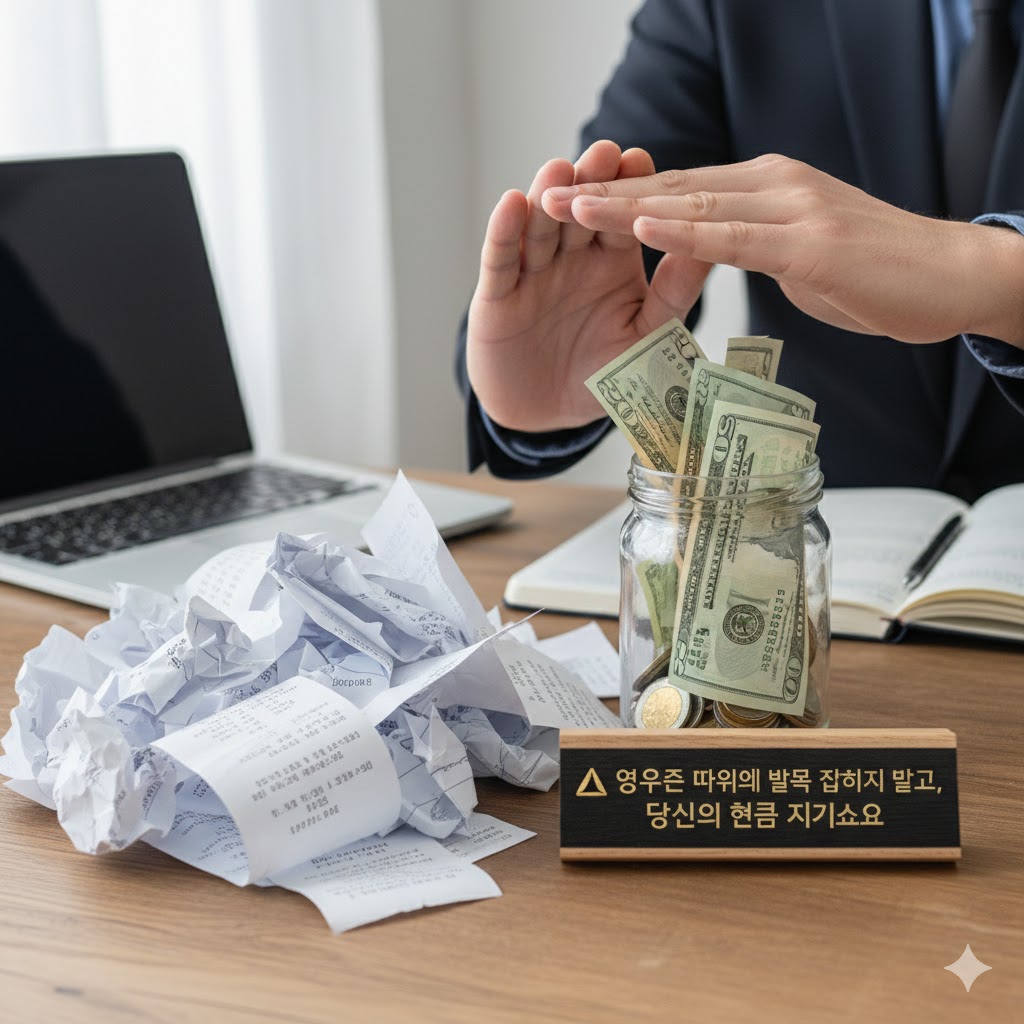 ▲ 영수증 따위에 발목 잡히지 말고, 당신의 현금을 지키세요.