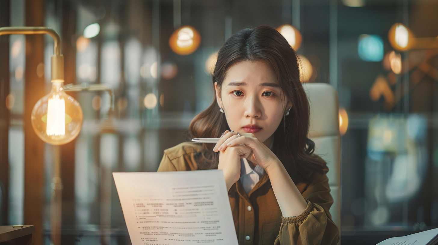 두 갈래 선택지 앞에서 고민하는 직장인 &mdash; 진정 vs 고소