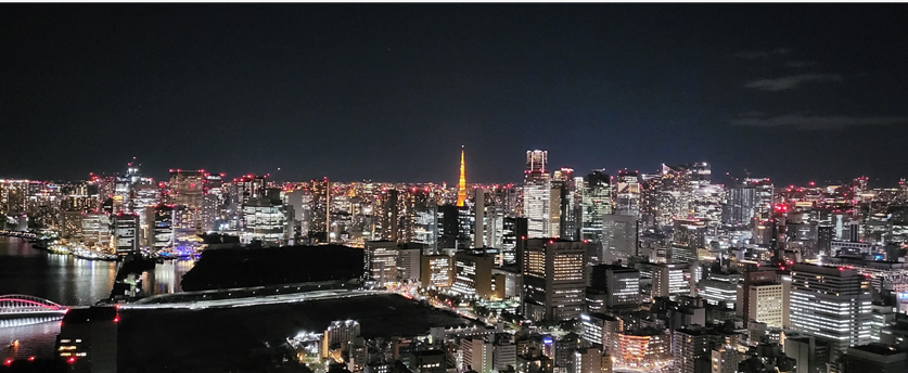 테라스에서 본 야경 도쿄타워