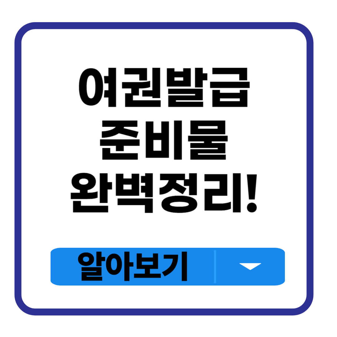 여권 발급 준비물