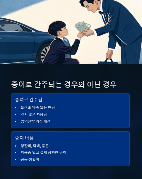 증여로 간주되는 경우와 아닌 경우
