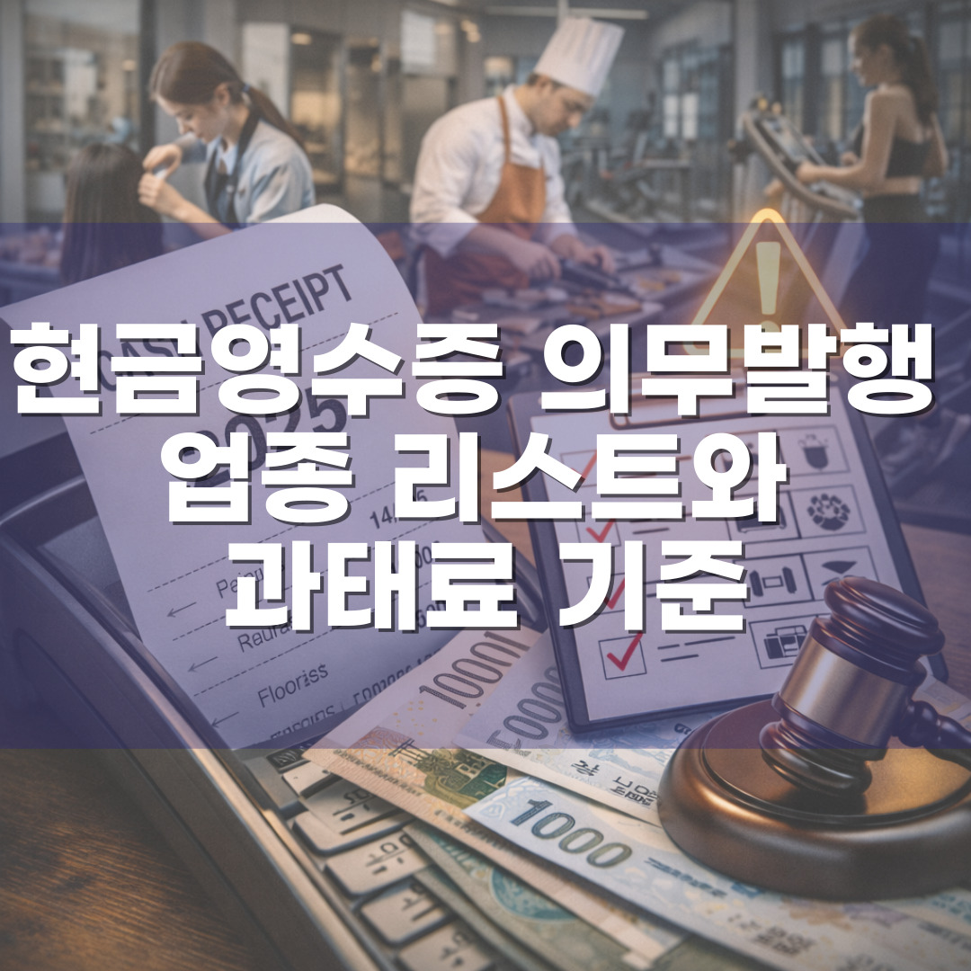 현금영수증 의무발행 업종 확대 – 2025년 변경되는 업종 리스트와 과태료 기준