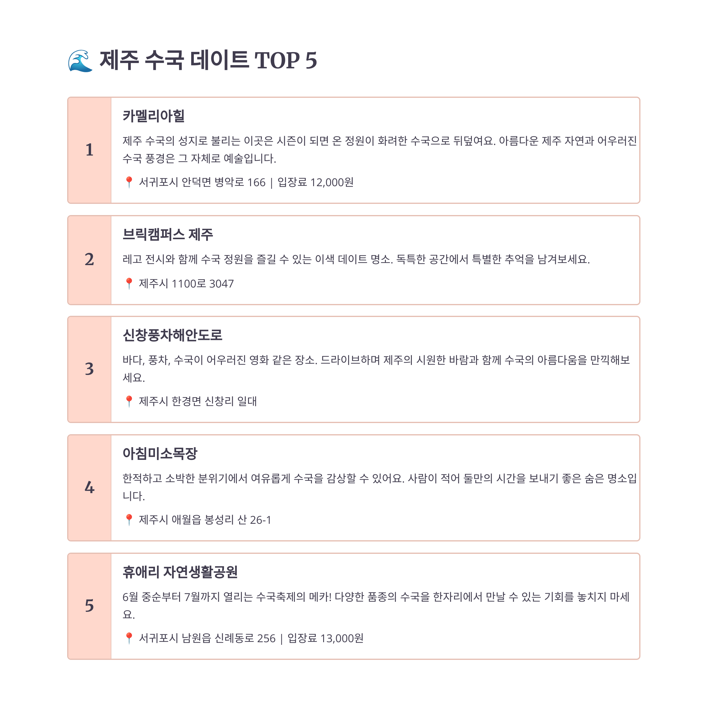 제주 수국 데이트 TOP5