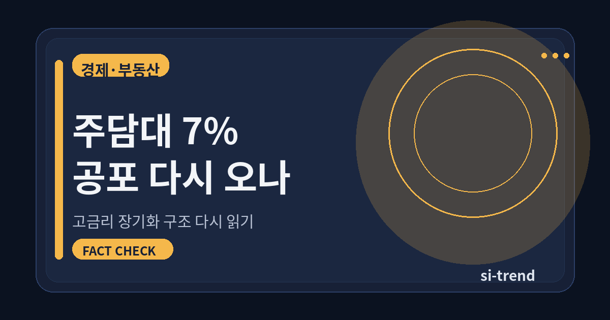 주담대 7% 공포와 고금리 구조 썸네일