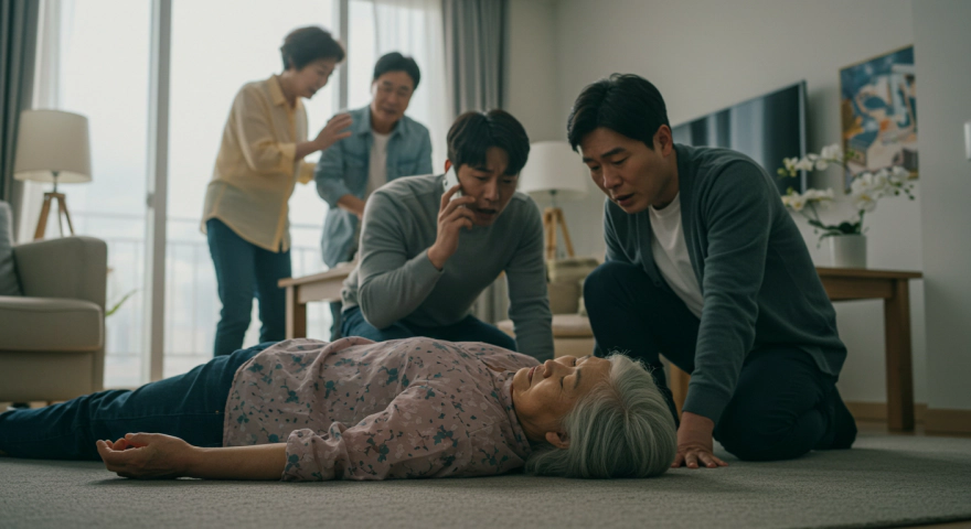 쓰러져 의식을 잃은 한국인 환자