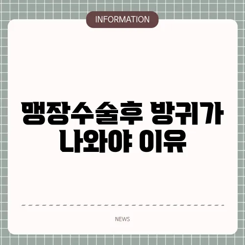 맹장수술후 방귀가 나와야 이유