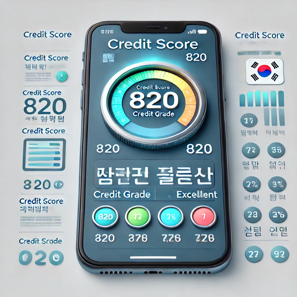 신용등급을 표시하는 모바일 앱 UI 스타일 이미지입니다.