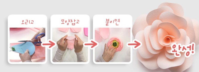 자이언트플라워 종이꽃만들기 도안만 있으면 독학도 가능하네요