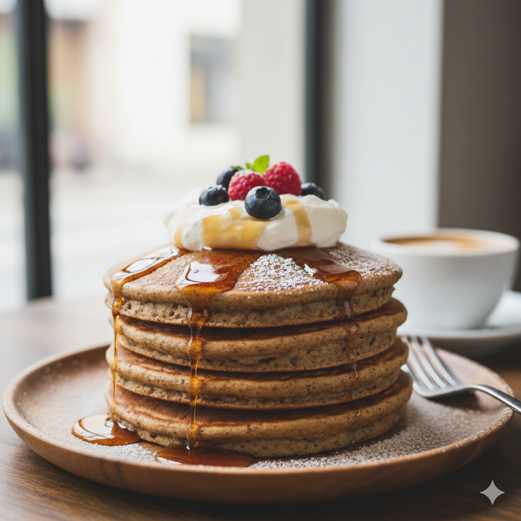 혈관 건강에 좋은 메밀가루가 들어간 메밀 팬케이크