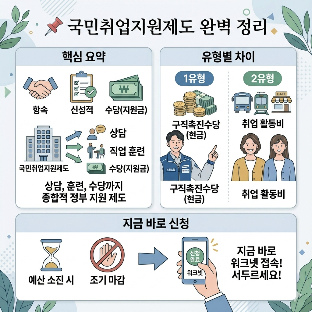 국민취업지원제도 1유형 2유형 차이점, 구직촉진수당 신청 방법 완벽 정리