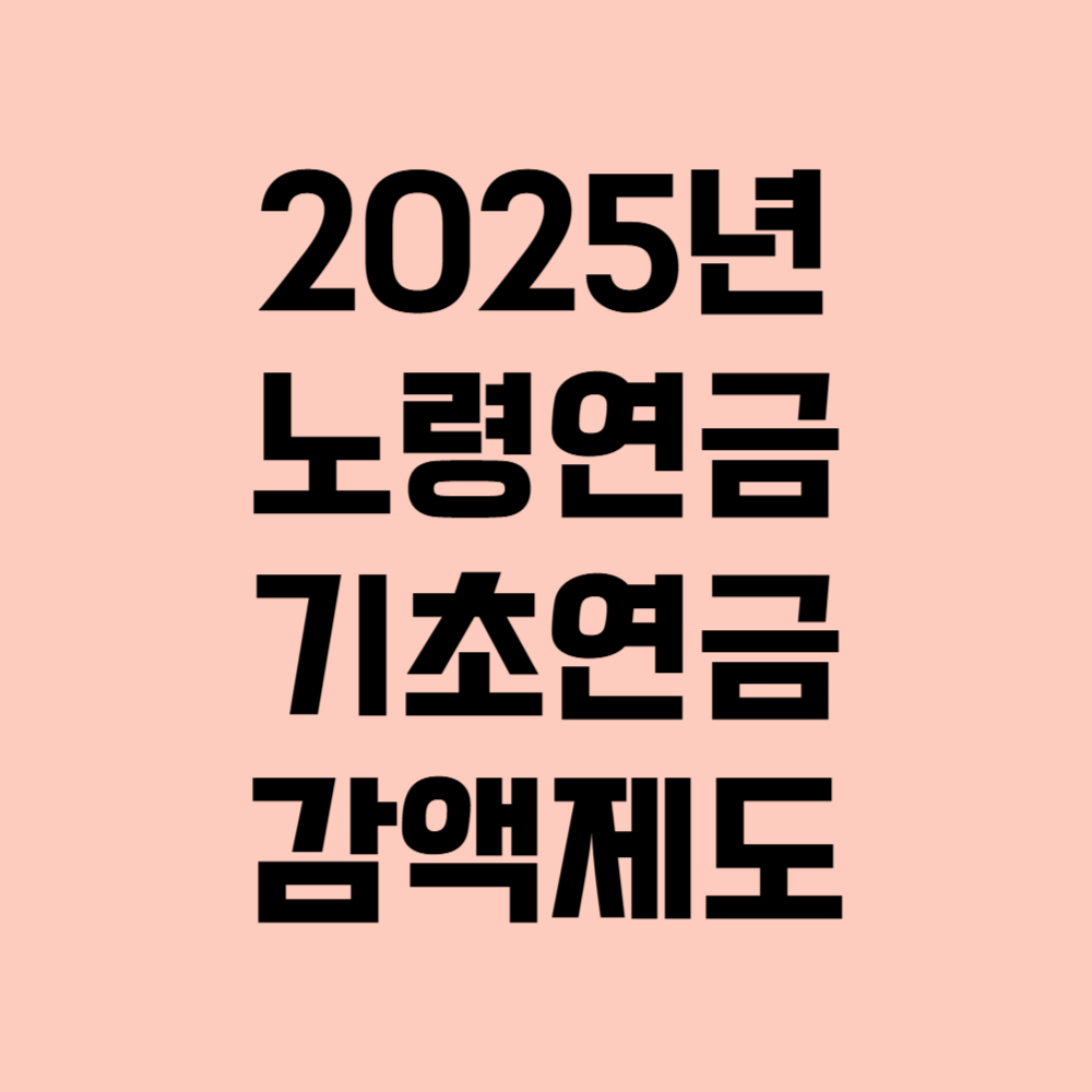 2025년 노령연금 감액제도