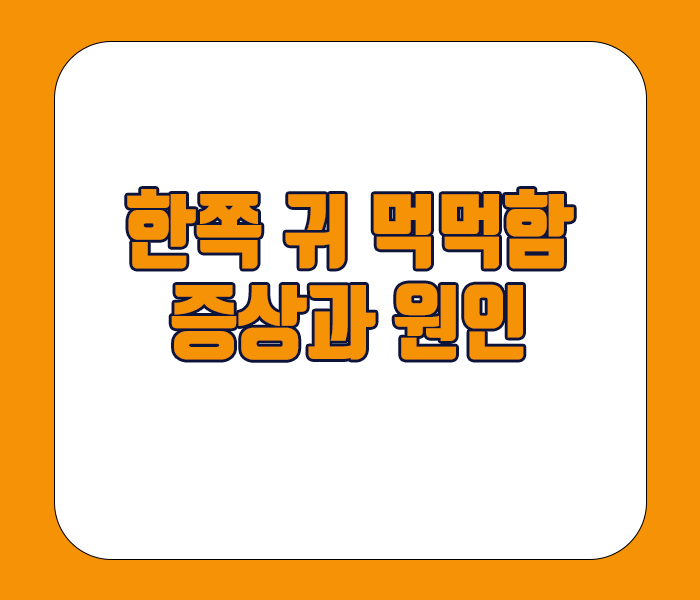 한쪽 귀 먹먹한 증상과 원인 정리