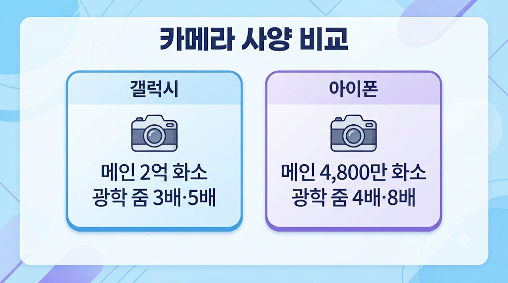 갤럭시 S26 울트라와 아이폰 17 프로 카메라 사양 비교