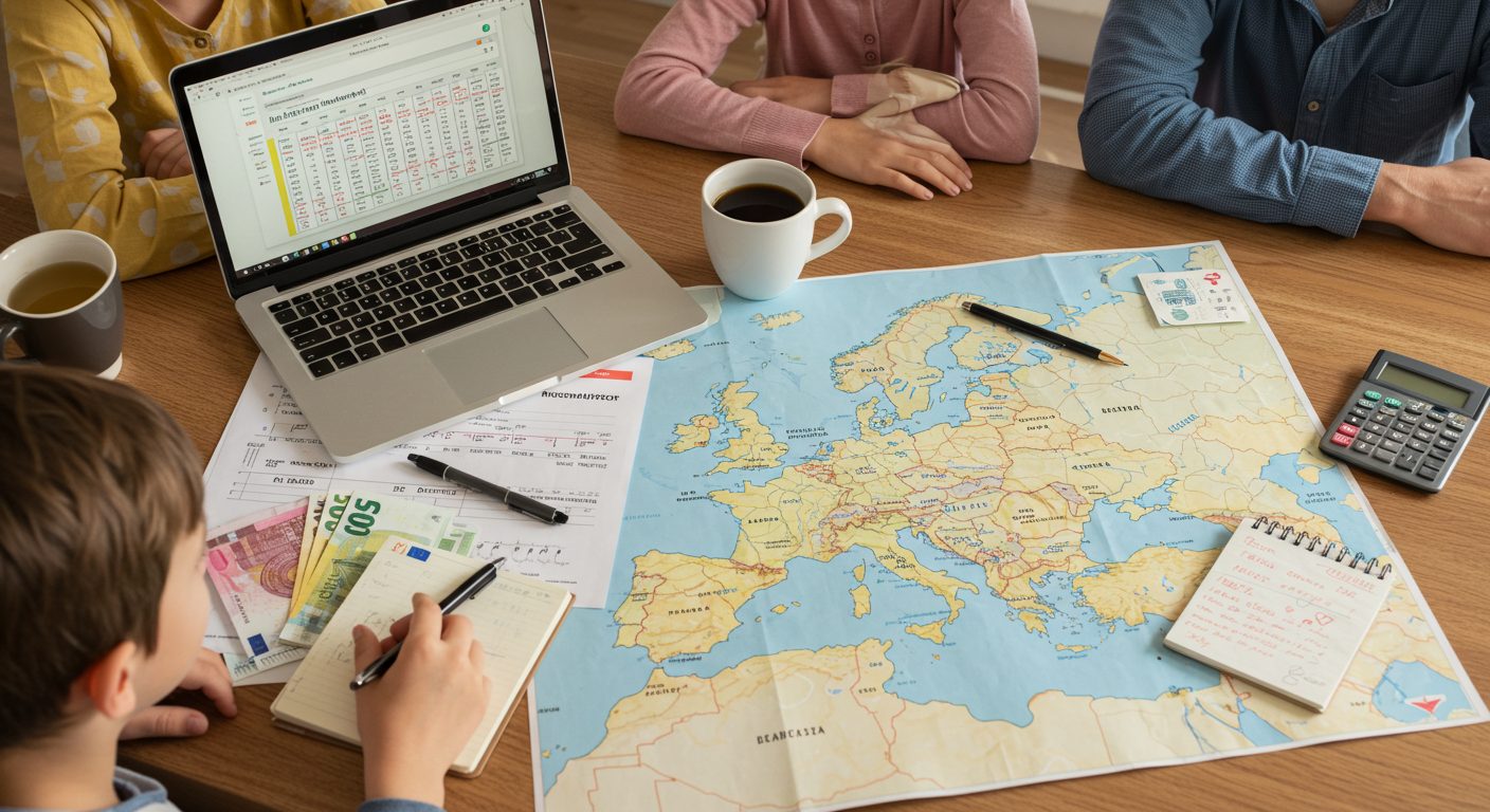 4인 가족 런던 자유 여행을 위한 항공권 예매, 숙소 정보, 예상경비에 관한 이미지