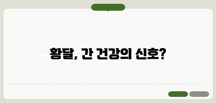 황달의 원인과 증상: 간 건강 체크하기