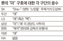 각 구단별 롯데 "마"구호 응수 견제응원