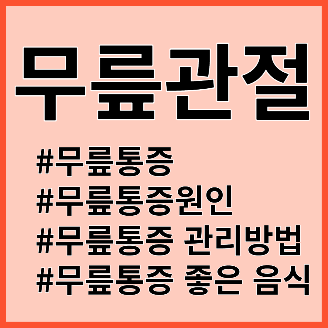 무릎통증 원인 관리방법 퇴행성 관절